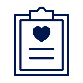 icon of a clipboard with a health assessment document on it