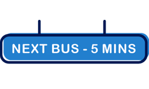 icon of sign showing the next bus will arrive in 5 minutes