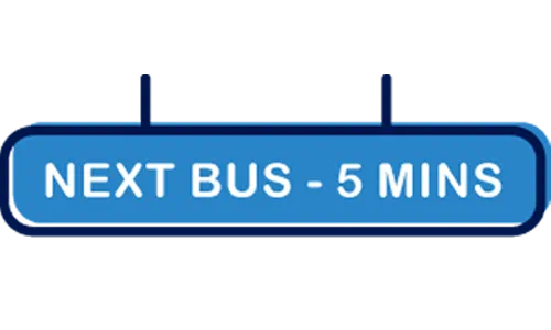 icon of sign showing the next bus will arrive in 5 minutes