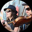 Headshot of busker Cary Grigg and Janet Noade