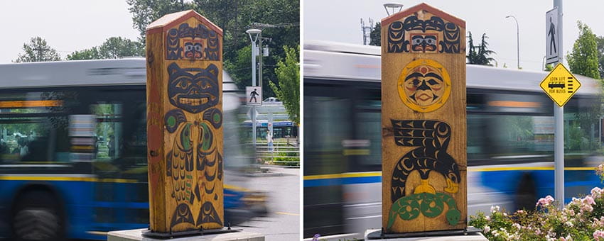 First Nations carvings at Phibbs Exchange