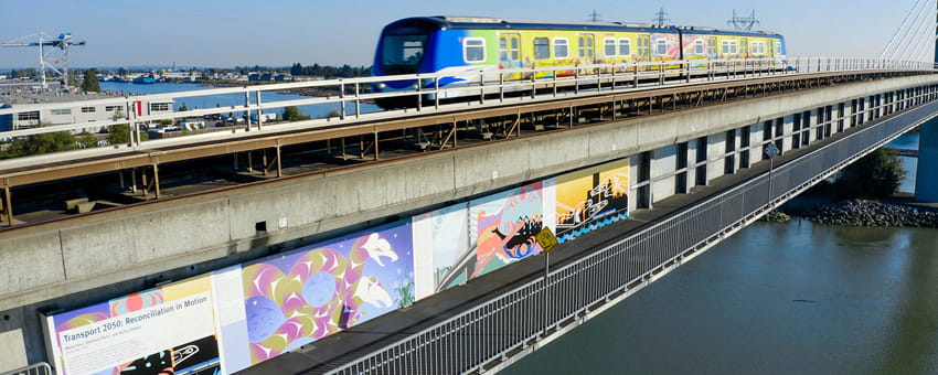 Indigenous Murals on Canada Line Bridge