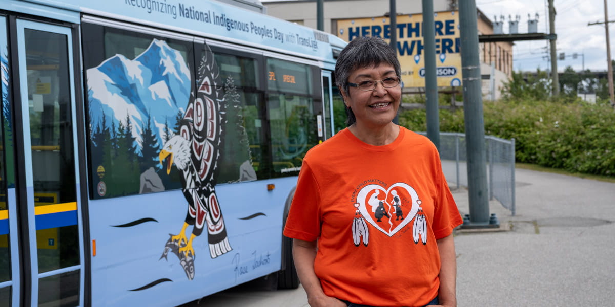 Art-Wrapped Bus artist, Rose Tashoots
