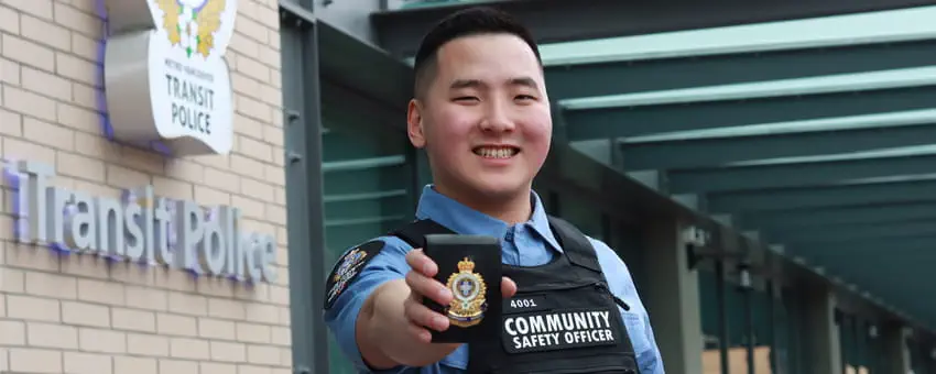 Community safety officer with badge