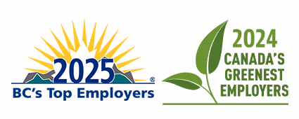 2024 BC Top Employer logo, 2024 Canada's Greenest Employer logo