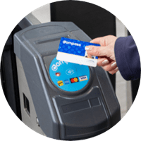 Tap Compass card at fare reader