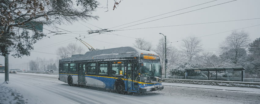 TransLink Bus in the snow