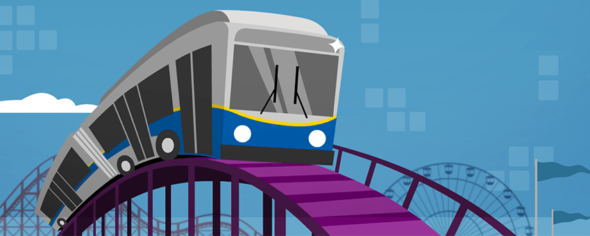 Bus on a rollercoaster at the PNE