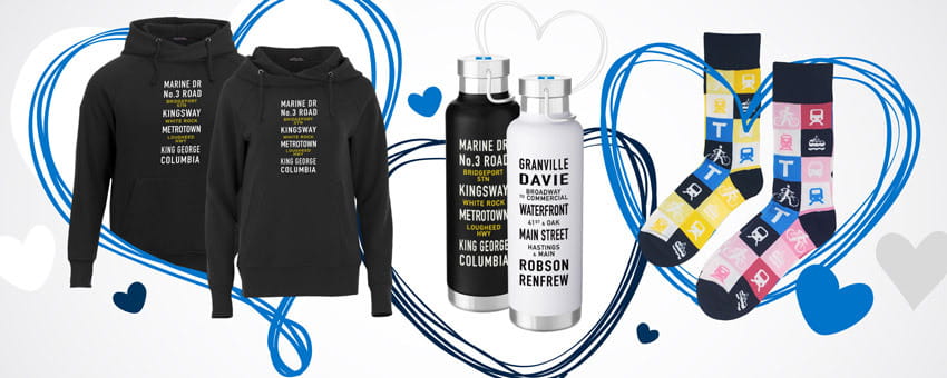 Hoodies, water bottles, and socks - find them all at the TransLink Store.