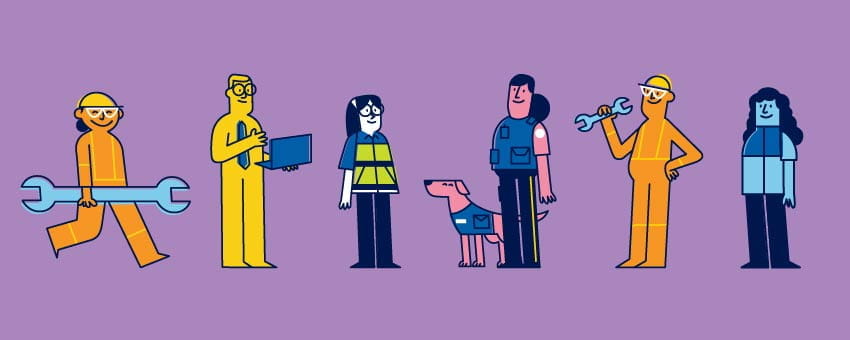 Transit Operator and Workers illustration