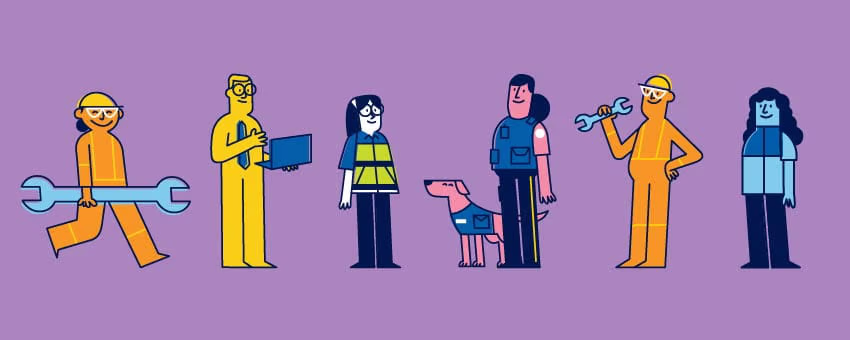 Transit Operator and Workers illustration