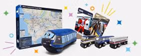 Various products found at the TransLink Store, like stuffies, mugs and puzzles