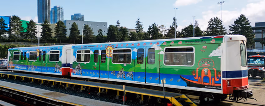 Truth and Reconciliation train wrap on a Mark I SkyTrain