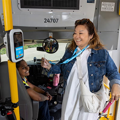 Passenger boarding a HandyDART