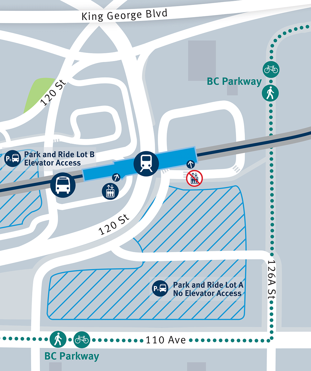 Map of Park & Ride Lots A and B locations at Scott Road.