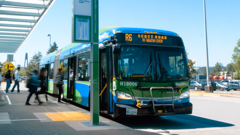 R6 Scott Road to Newton Exchange RapidBus waiting for passengers at the bus stop