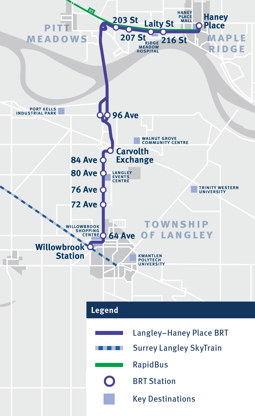 Map for the Langley-Haney Place BRT