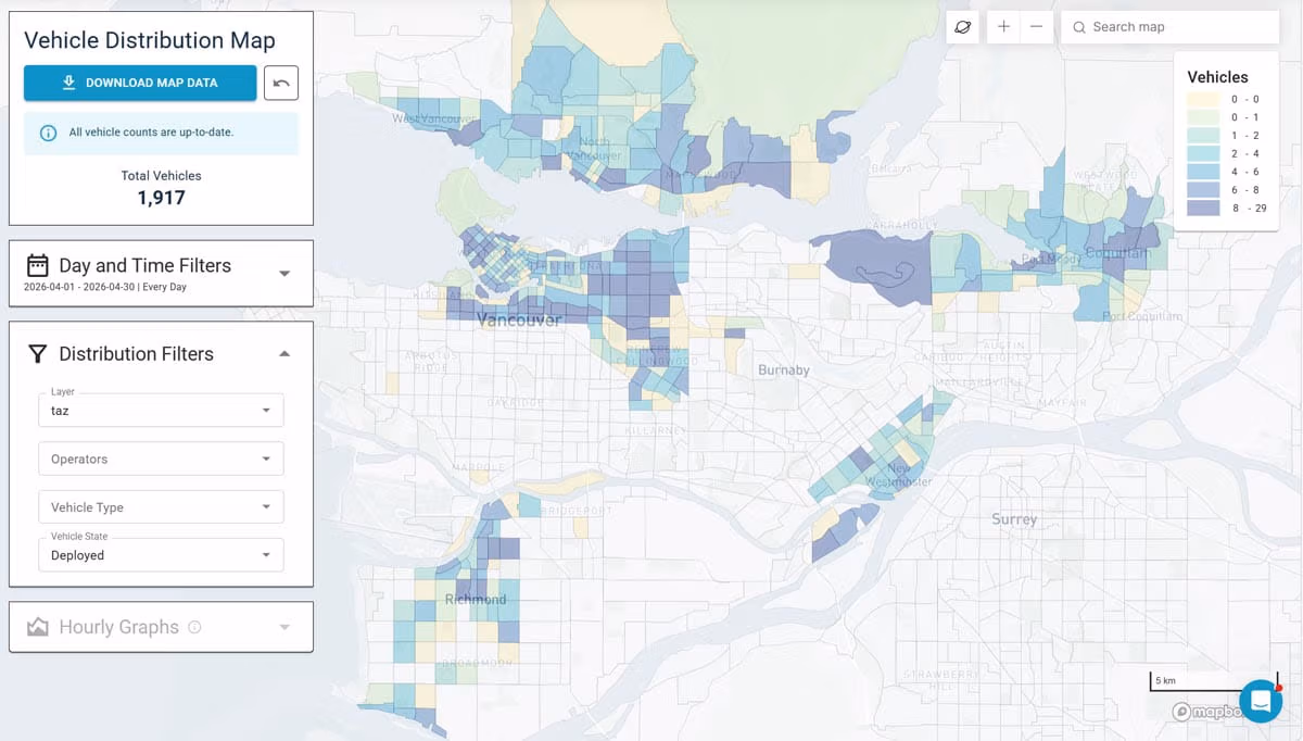 Regional Mobility Management System PIlot Map screenshot
