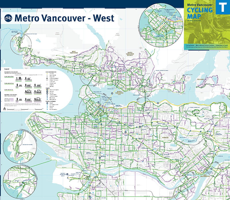 Metro Vancouver West cycling map