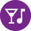 Beverage and music note icon