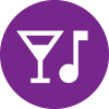 Beverage and music note icon