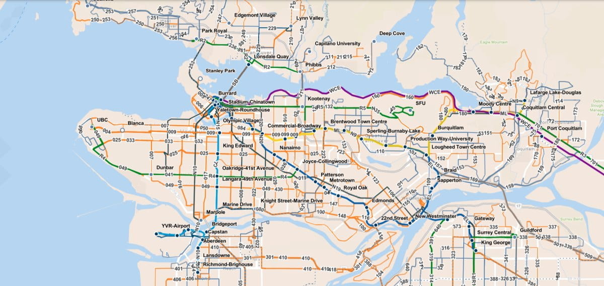 Screen capture of the new interactive system map in ArcGIS