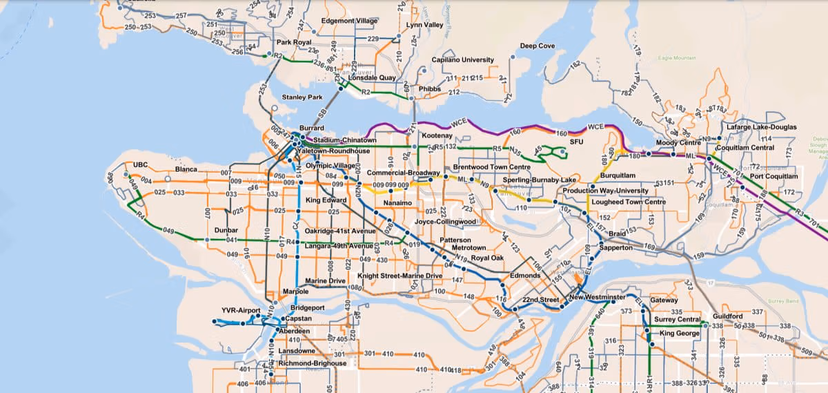Screen capture of the new interactive system map in ArcGIS