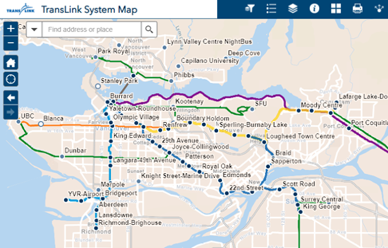 translink journey planner map
