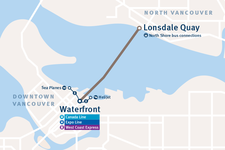 Map of SeaBus route