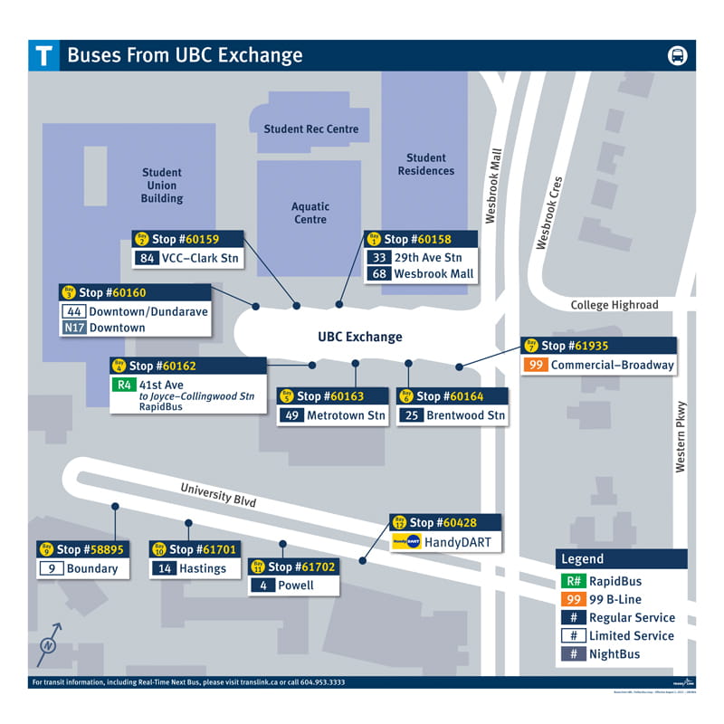 Fall Service Change map - UBC Bus Exchange