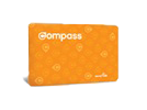 an orange concession compass card