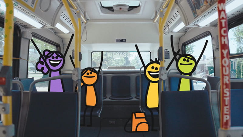 Kids sitting in a TransLink bus