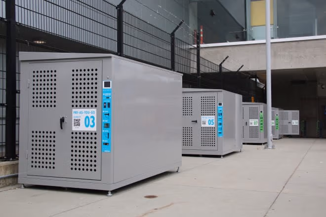 On-demand bike lockers