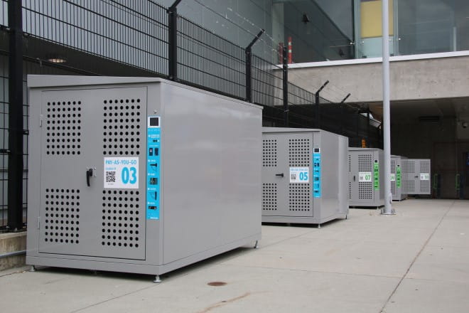 On-demand bike lockers