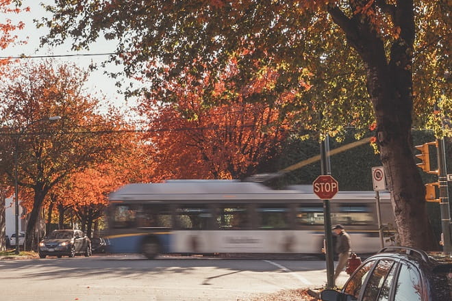Trolleybus in Autumn