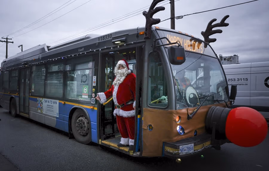 Santa Claus aboard Reindeer Bus