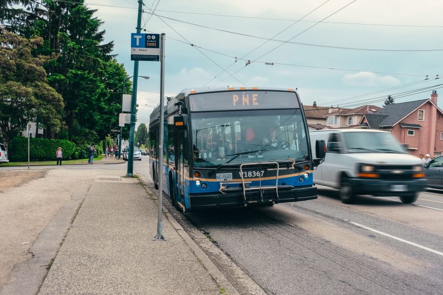 16 PNE Special bus stopped at bus stop
