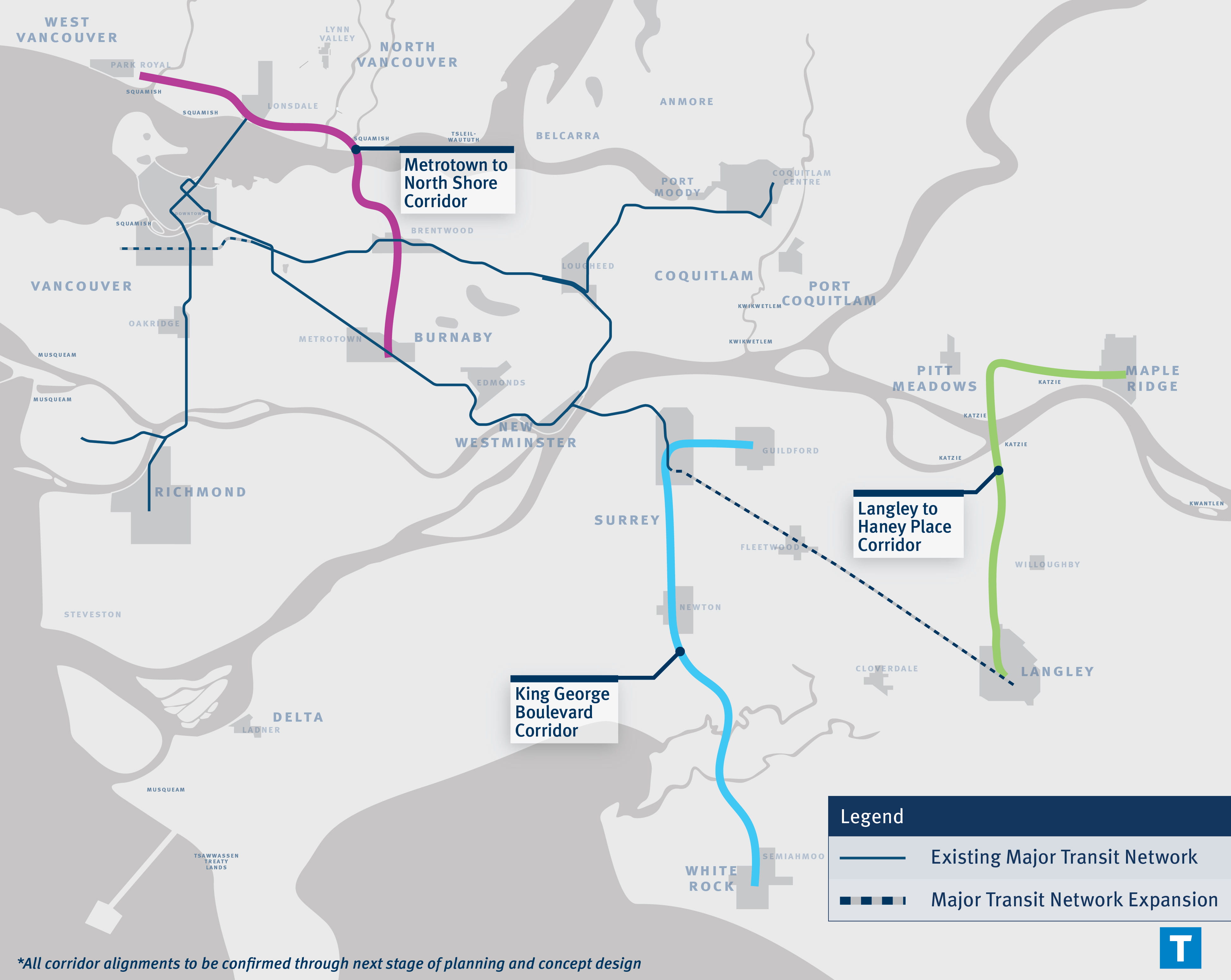 BRT priority corridors