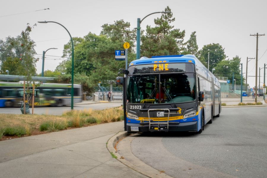 PNE Special Bus waiting at bus loop