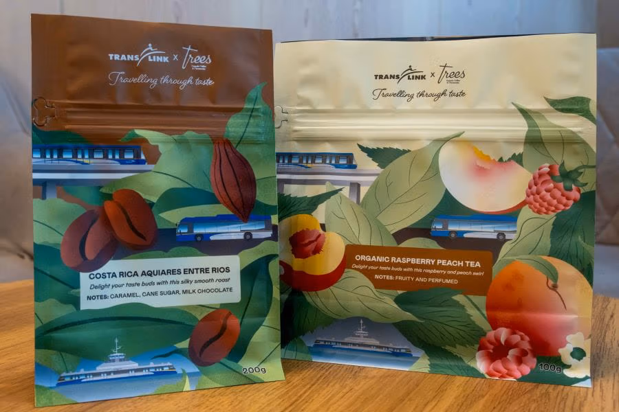 TransLink-themed coffee and tea packages from Trees