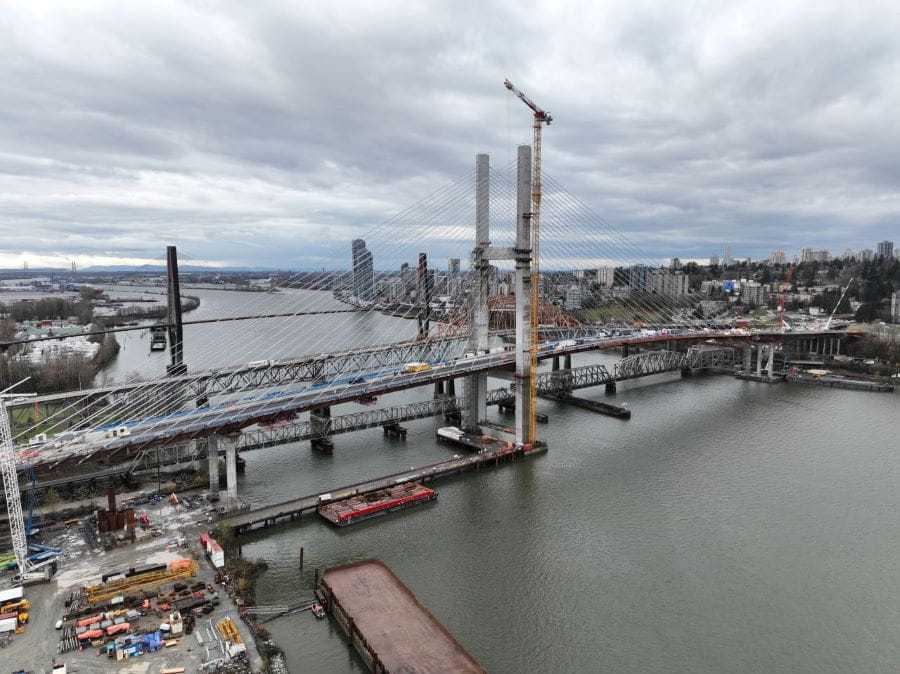 Aerial view of Pattullo Bridge