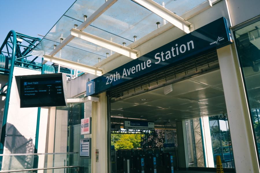 Front entrance of 29th Avenue SkyTrain Station